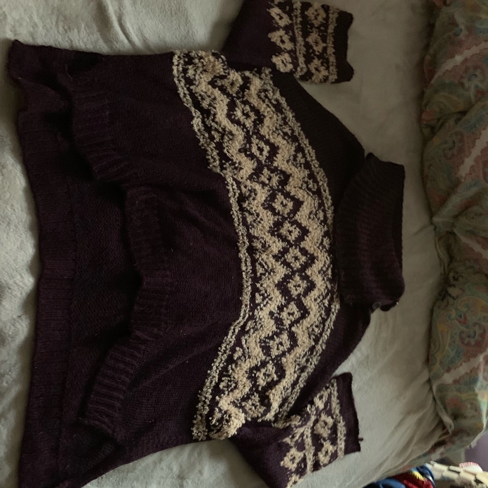 EUC free people plum colored sweater